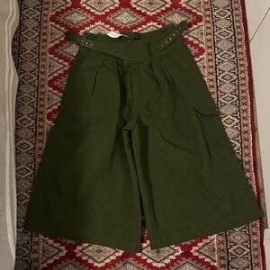 Banana Republic Olive Green Wide-Leg Pants